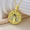 wholesale 925 Sterling Silver Tree Of Life Pendant Necklace Wholesale With Green Gemstone-0-57