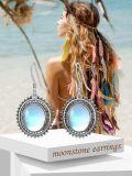 wholesale 925 Sterling Silver Blue Moonstone Bohemian Drop Earrings for Women-0-1
