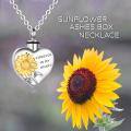 wholesale 925 Sterling Silver Sunflower Heart Memorial Keepsake Pendant Urn Necklace for Ashes-0-1