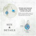 wholesale 925 Sterling Silver Blue Opal Tree of Life Leverback Earrings-0-4