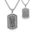 wholesale Copper Saint Michael Archangel Dog Tag Pendant Necklace Vintage Oxidized Chain-0-0