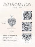 wholesale 925 Sterling Silver Heart Rose Tree of Life Cremation Keepsake Pendant Necklace w/Funnel Kit - Always in My Heart Memorial Jewelry-0-4
