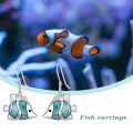 TOUPOP Sterling Silver Turquoise Ocean Animal Dangle Drop Earrings-0-5