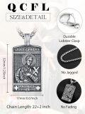 wholesale 925 Sterling Silver Rectangular Patron Saint Gerard Protect Us Cross Pendant Necklace for Men-0-1