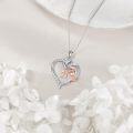 wholesale 925 Sterling Silver 21st Birthday Necklace Heart Rose Flower Pendant for Women Mothers Day Christmas Gifts-0-1