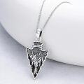 wholesale 925 Sterling Silver Arrowhead Necklace with Mountain Wave Pendant - Nature Inspired Jewelry for Women and Girls-0-1