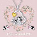 wholesale Sterling Silver Stone Cute Animal Pendant Necklace for Couples Sister Daughter Mother Birthday Gift-0-70