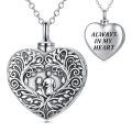 TOUPOP Stainless Steel Crystal Heart Urn Photo Locket Memorial Necklace-0-0