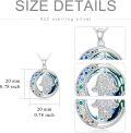 wholesale 925 Sterling Silver Rainbow Swarovski Crystals Triple Moon Goddess Hamsa Hand Pendant Necklace for Women-0-4