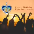 wholesale 925 Sterling Silver Heart-Shaped Pendant with Blue Crystals and Gold/Silver Figures - Gift for Sisters/Mom/Daughter-0-1