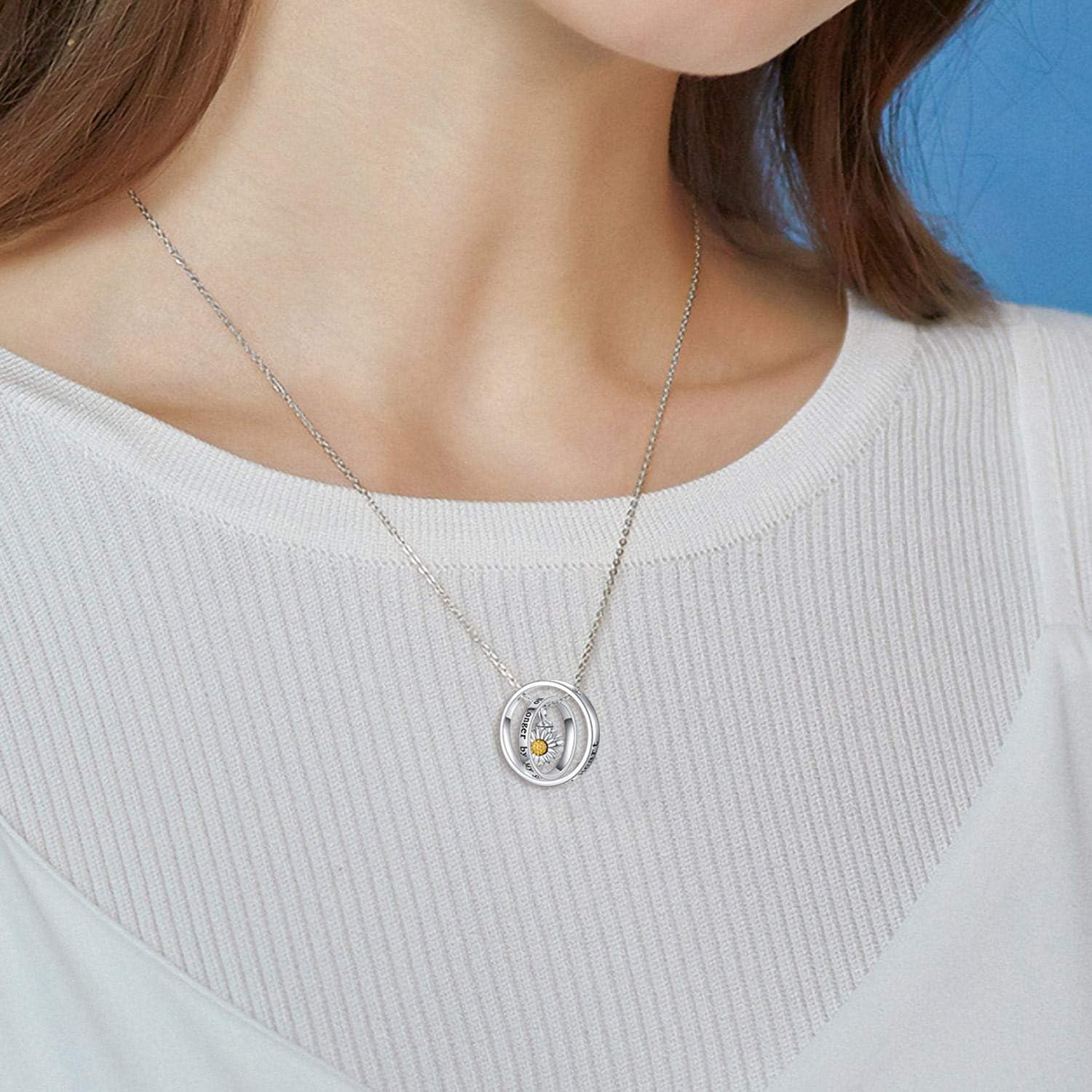 925 Sterling Silver Sunflower Cremation Jewelry Urn Pendant Necklace with Funnel and Chain for Ashes Keepsake Memorial Gifts for Women-0-4