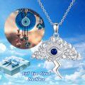 wholesale 925 Sterling Silver Blue Evil Eye Star of David Horn Pendant Necklace-0-3