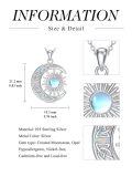 TOUPOP Sterling Silver Moonstone Tree Of Life Crescent Moon Pendant-0-4