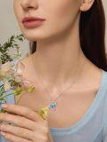 wholesale 925 Sterling Silver Horse Pendant Necklace With Turquoise Inlay-0-2