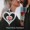 wholesale TOUPOP Rose Necklace Gift For Wife Gift For Girlfriend Gift For Her I Love You Necklace For Women Heart Rose Necklace Sterling Silver Jewelry Gift For Her Wife Girlfriend Mom Birthday Christmas Gift -0-2