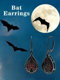 wholesale 925 Sterling Silver Spider Teardrop Red Crystal Drop Earrings Gothic Halloween Gift for Her-0-5