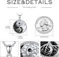 wholesale 925 Sterling Silver Tree of Life Yin Yang Necklace with Moon Sun Pendant for Men Women-0-3