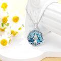 wholesale 925 Sterling Silver Tree of Life Turquoise & Moissanite Heart Pendant with 18 + 2 Extender Chain-0-4
