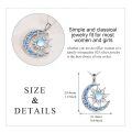 wholesale 925 Sterling Silver Sun & Moon Pendant with Blue and White Opals Labradorite Stone - Perfect Gift for Teenage Girls-0-4