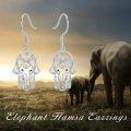wholesale 925 Sterling Silver Hamsa Hand Dangle Earrings with Floral Details and Hook Closure-0-1