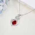 wholesale Sterling Silver Crystal Birth Flower Infinity Necklace with Birthstone for Women Girls-0-2