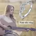 TOUPOP Sterling Silver Zircon Musical Note Treble Clef Ring-0-1