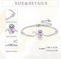 wholesale 925 Sterling Silver Pink Crystal Sloth Charm Bracelet for Women -0-6