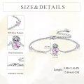 wholesale 925 Sterling Silver Pink Crystal Sloth Charm Bracelet for Women -0-6