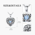 wholesale Sterling Silver Rose Flower Compass Photo Locket Necklace for Women-0-5
