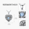 wholesale 925 Sterling Silver Rose Flower Compass Photo Locket Necklace for Women-0-5