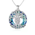 TOUPOP Sterling Silver No Gemstone Tree Of Life Birthstone Necklace-0-0