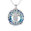TOUPOP Sterling Silver No Gemstone Tree Of Life Birthstone Necklace-0-0
