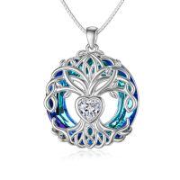 TOUPOP Sterling Silver No Gemstone Tree Of Life Birthstone Necklace-undefined