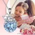 wholesale 14K Gold Pink Crystal Black Cat Pendant Necklace for Women Cats Lover-0-325