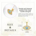 wholesale 14K Gold Blue Sapphire Evil Eye Pendant Necklace Luck Charm s for Women-0-4