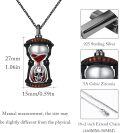 wholesale 925 Sterling Silver Hourglass Skull Red Stone Necklace Jewelry-0-4