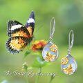wholesale 925 Sterling Silver Opal Butterfly Flower Teardrop Dangle Earrings for Women Girls-0-2