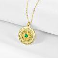wholesale 925 Sterling Silver & Birthstone Gold Compass Pendant Necklace, 24mm, 18-20 Chain, Gift for Women-0-1