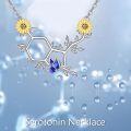 wholesale 925 Sterling Silver & Opal Molecular Serotonin Necklace, Science Gift for Chemistry Enthusiasts, Hypoallergenic Jewelry-0-4