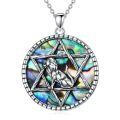 wholesale 925 Sterling Silver Mermaid Pentagram Abalone Shell Pendant Necklace - Unique Gifts for Her Him-0-0