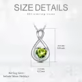TOUPOP Sterling Silver Peridot Infinity Love Moon Necklace-0-5