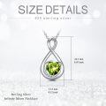 TOUPOP Sterling Silver Peridot Infinity Love Moon Necklace-0-5