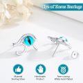 wholesale 925 Sterling Silver Red Jasper Eye of Horus Stud Earrings for Women - Bohemian Egyptian Style -0-10