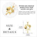 wholesale 14K Gold Honeycomb Bee & Flower Pendant Necklace with Diamond Accent - Gifts for Her-0-4