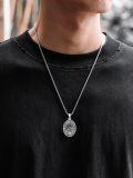 wholesale 925 Sterling Silver Saint Jude Thaddeus Medal Pendant Necklace Oxidized Religious Chain-0-3