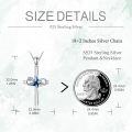 wholesale 925 Sterling Silver Blue Crystal Butterfly Cross Pendant Necklace for Women and Men Jewelry-0-3