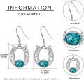 wholesale 925 Sterling Silver Horseshoe Turquoise Western Drop Earrings for Women-0-3