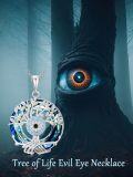 wholesale TOUPOP Evil Eye Necklace 925 Sterling Silver Tree Of Life/turquoise Evil Eye Crystal Pendant Necklace Protection Jewelry Amulet Christmas Gifts For Women Her -0-1