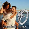 wholesale Mustard Seed Ring 925 Sterling Silver Cross Purity Ring Faith Christian Mustard Seed Jewelry Christmas Gifts For Women -0-5