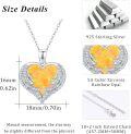 wholesale 925 Sterling Silver Orange Opal Heart with Wings Pendant Necklace - Dainty  for Women-0-3
